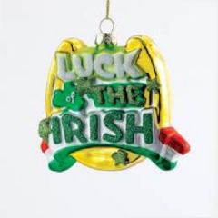 GLASS LUCK OF THE IRISH ORNAMENT